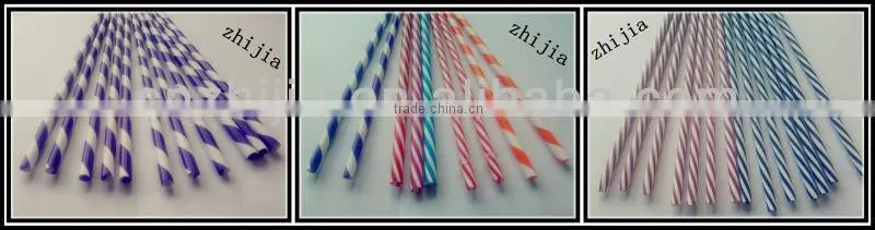 Eco-friendly striped plastic drinking straw