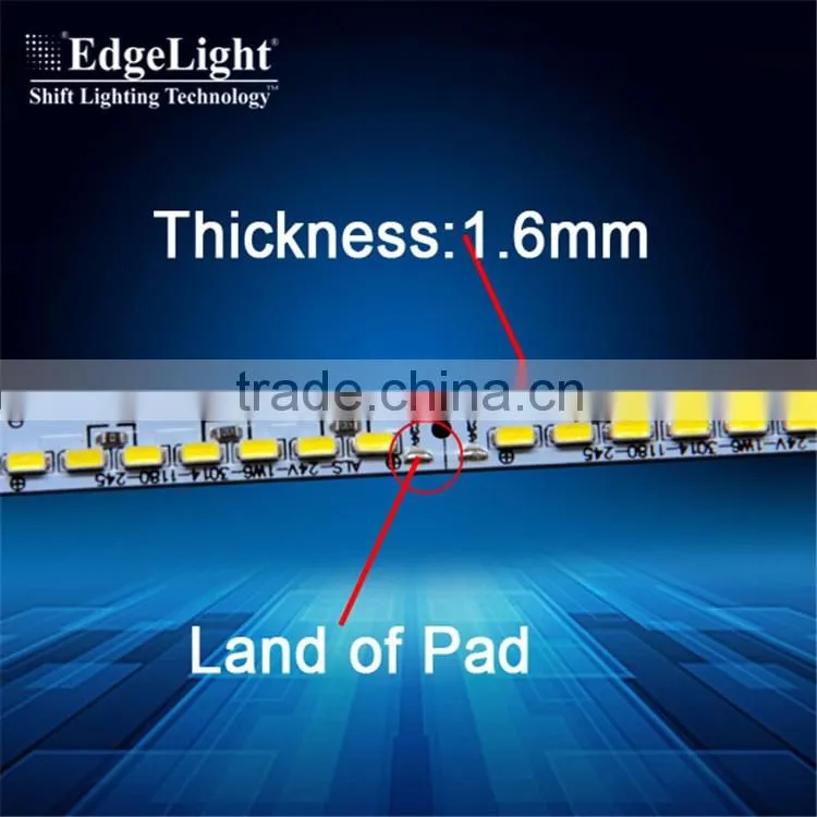 Edgelight hot sale 24V factory price high quality smd 3014 led strip 1180 mm cheap Led light bar aluminous PCB Strip