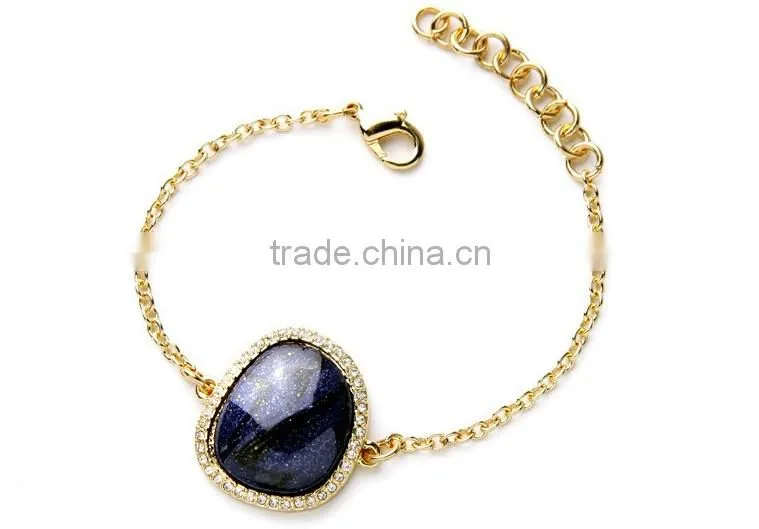 >>New arrival lady's elegant chain bead bracelet natural stone bracelet/