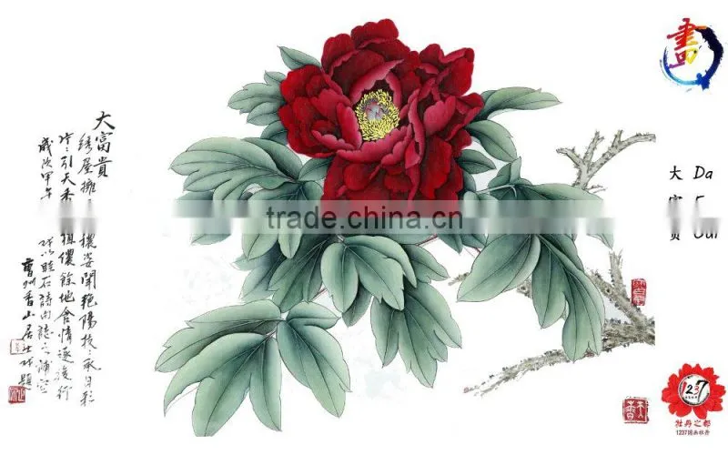 Decorative Wall Hanging Flower Peony Painting