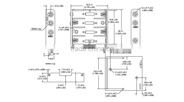 BH441D Battery holder ,4 AAA Battery Holder with Solder Lugs