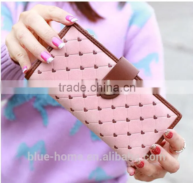Latest heart design long hasp ladies purse Good quality Showing elegance