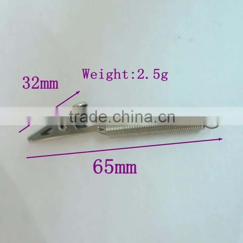 custom 65 mm silver color metal alligator clip for wholesale from china