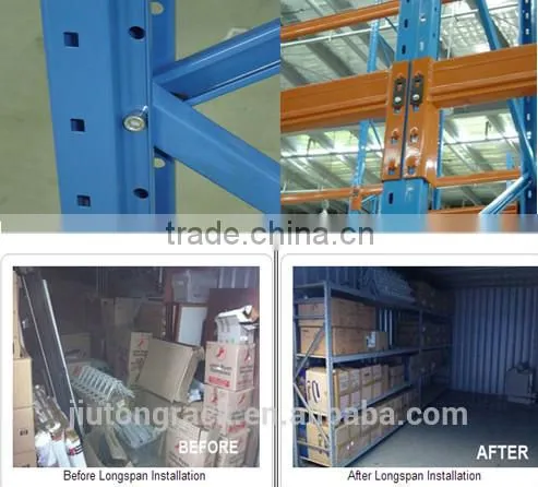 CE, ISO storage long span steel shelf
