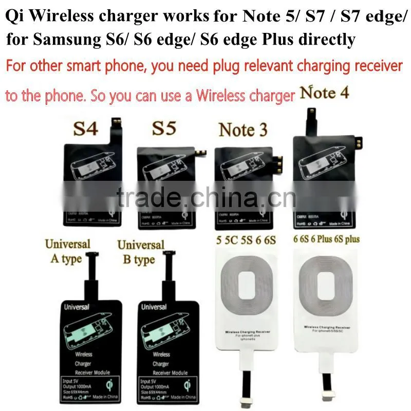 Genuine Qi Wireless charger Fast Charger for Samsung Galaxy Note 5 works for Samsung S7 S7 edge S6 S6 edge plus