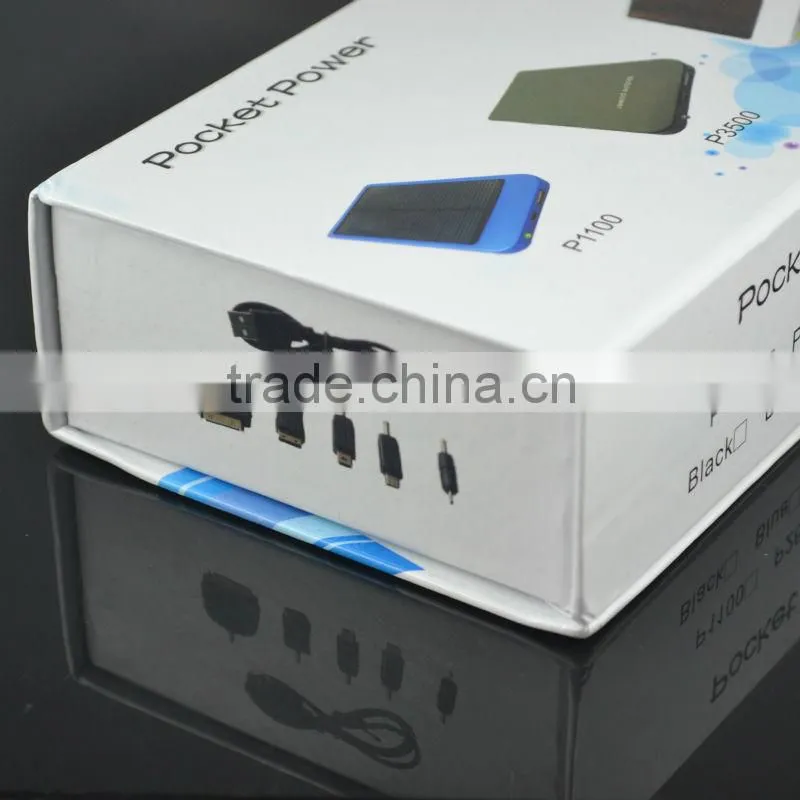 Mobile Accessories 2600mAh Travel Solar Charger Battery For Mobile Phone/Digital Camera/ PC/MP3
