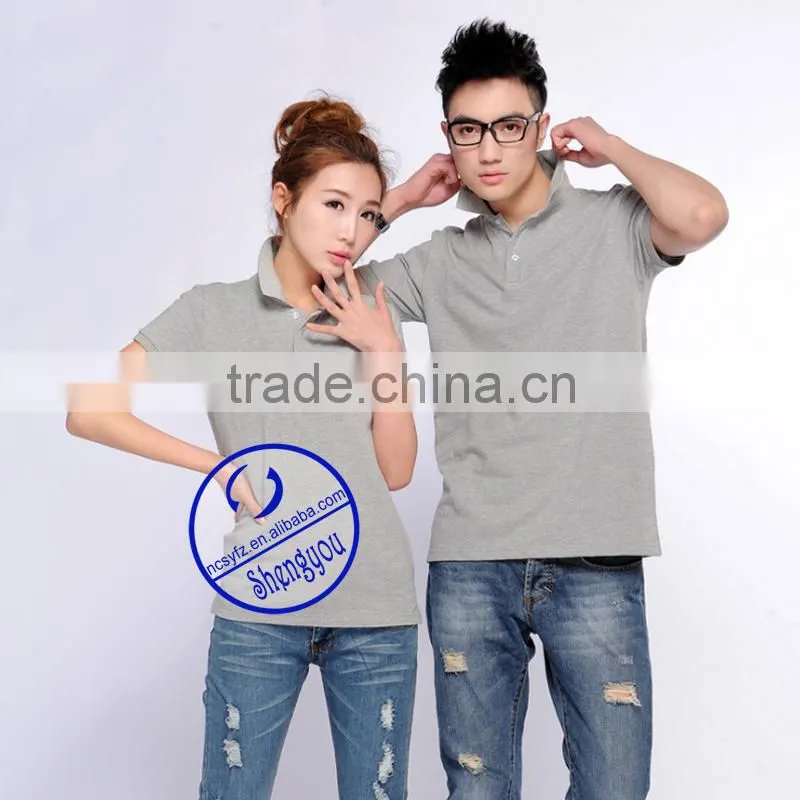 Custom fashion couple polo shirt design for lovers