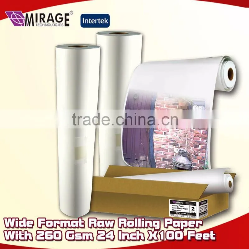 Wide Format Raw Rolling Paper With 260 Gsm 24 Inch X100 Feet