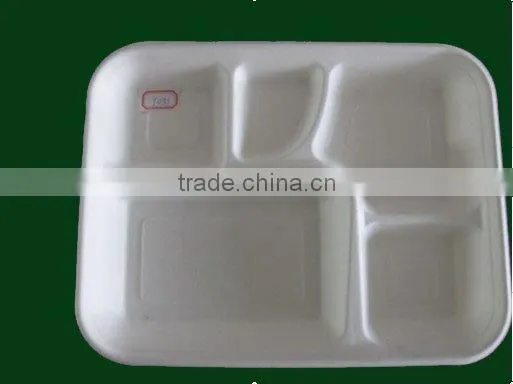 USA BPI approved biodegradable disposable lunch 5 compartment paper plates