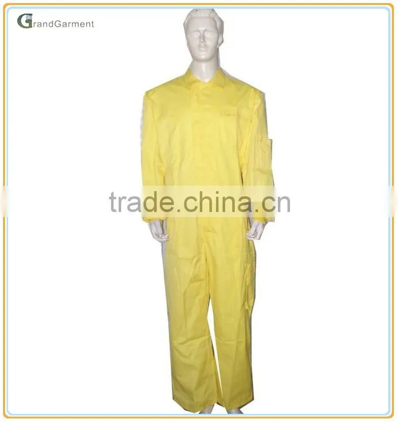 China Supplier Top Quality100% Cotton Yellow Working Coverall