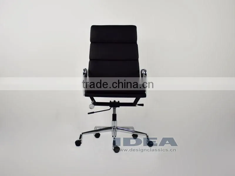 Replica Charles Soft Pad Office Chair - Black Color Genuine Leather