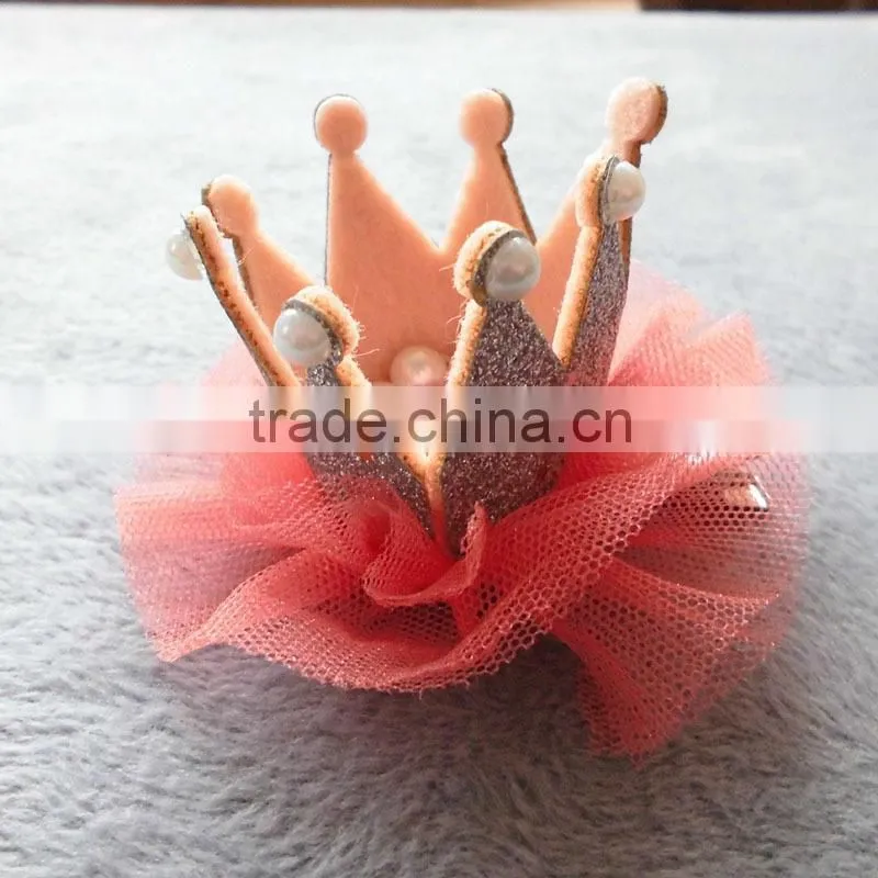 2014 cute crown children's hair accessories baby hair clips jewel