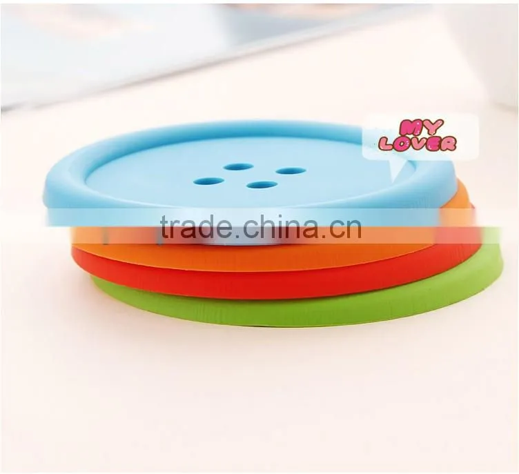 Coasters Silicone Pad,Waterproof,Button Design