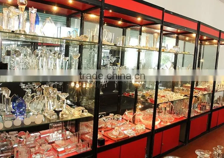 high quality crystal glass plaque/block, blank round crystal blocks/cubes