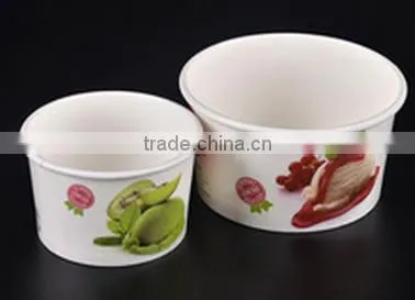 customized ice cream paper cup with lid and spoon