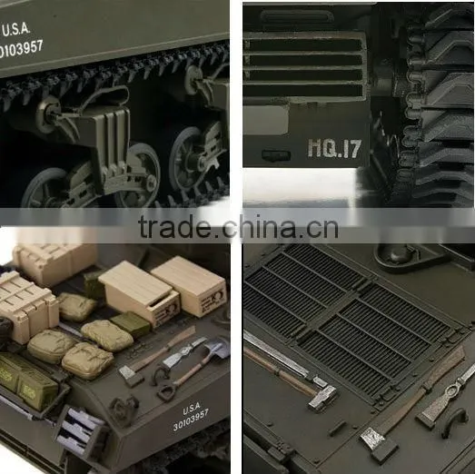 M4A3 SHERMAN VS RC 1/24 Battle Tank Green