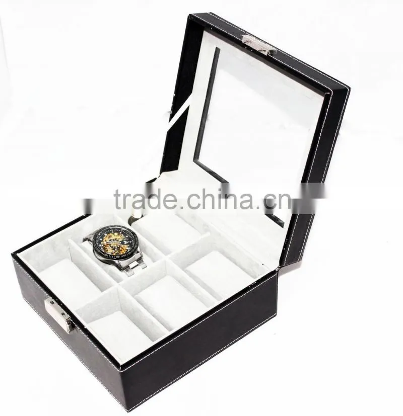 Hot Sale Customized handmade Pu Leather Watch Box/watch case
