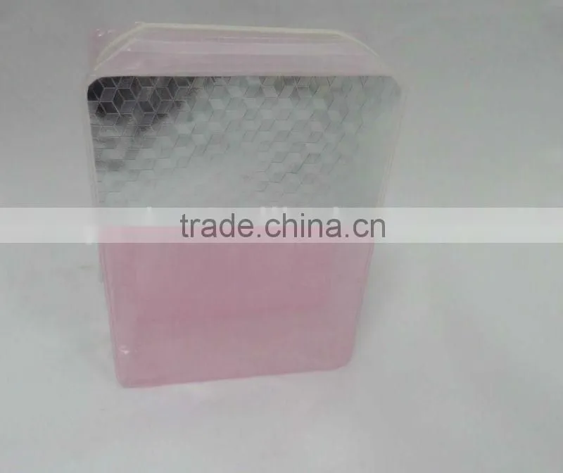 TPU cosmetic bag with pink mesh inside style YCD632