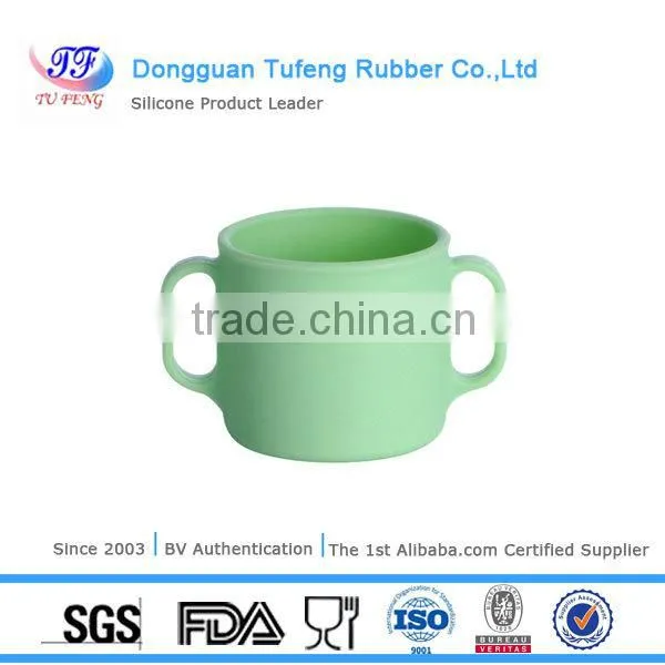 China silicone green silicone drinking cup sleeve /hot sale heat resistance silicone cup