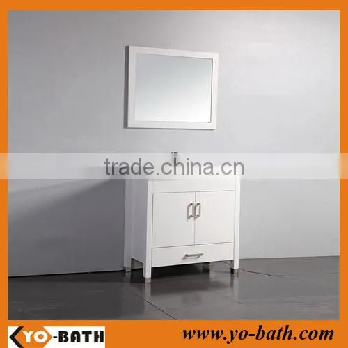 30 inch solid wood traditional white bathroom vanity W064W