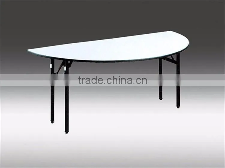 Modern design high quailty durable indoor restaurant folding half moon dining table