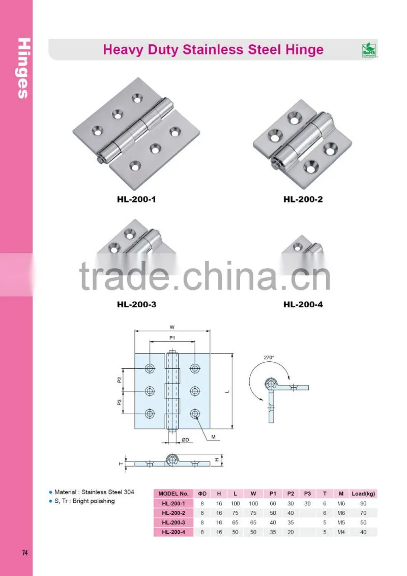 HL-200-1 Medical Cabinets outdoor equipment hinge for heavy doors