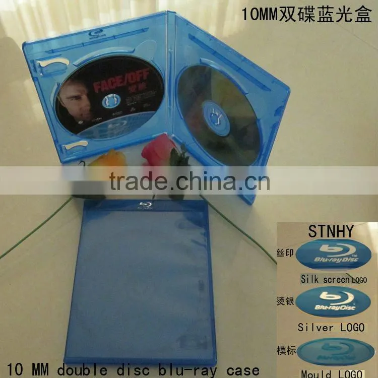 11mm bluray dvd case Red double with Print Blu-ray logo