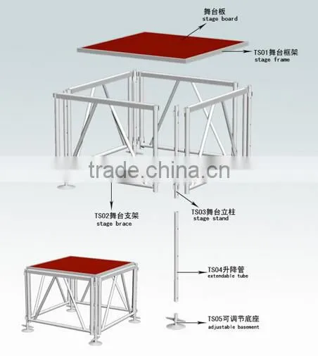 Aluminum Adjustable Stages/Wedding Stage/Mobile Stages for Sale