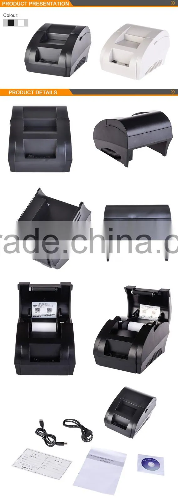 NT-5890K 58mm cheap usb 58 mm cash register thermal receipt printer with built-in battery