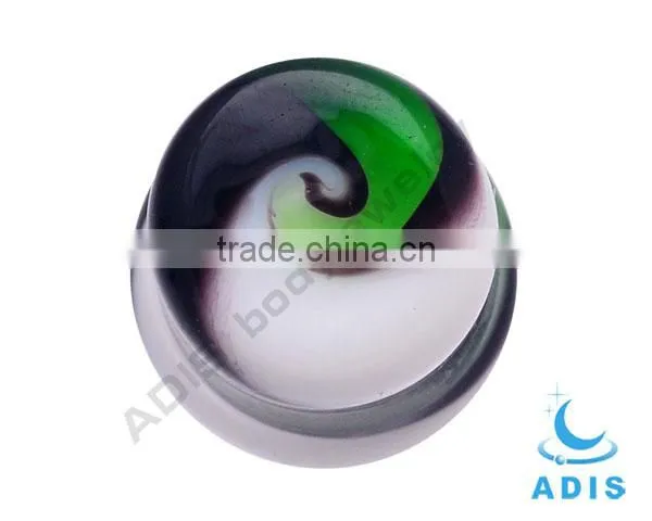 Spiral glass ear plug stretching pyrex glass earring expander