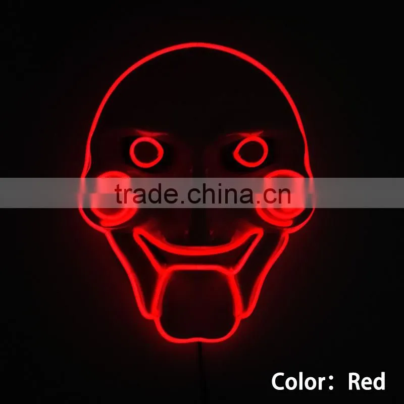 2016 Wholesale El wire light up mask/Light Up EL Mask / el wire mask with high quality