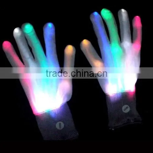 2016 halloween led fiber cheering glove,led gloves