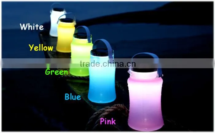 Silicone Water Bottle Rechargeable LED Solar Outdoor Lighting Camping Lantern