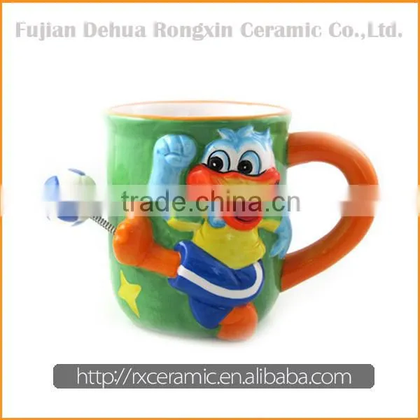 2015 good quality cheap cartoon painting ceramic mug