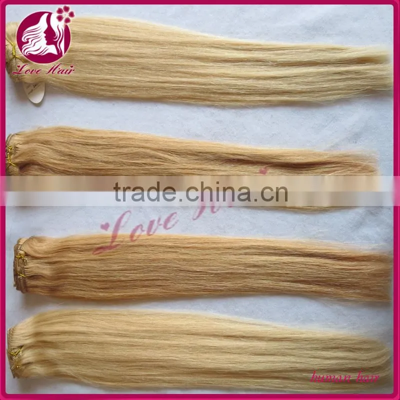 High quality full head cheap colored clip in human hair extensions hair clip