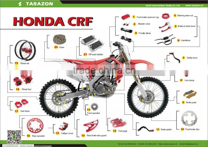 motorcross CNC adjustable folding brake and clutch levers for CRF450 parts