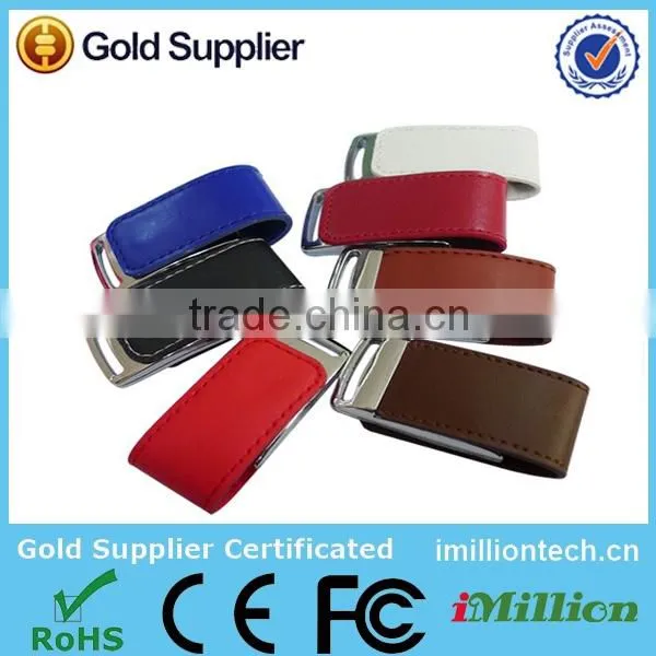 Full Capacity Leather USB Flash Drive 16GB USB 3.0 Memory Stick