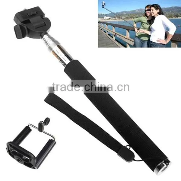 2 in 1 Combo Self-timer kit Wired Cable Camera Shutter plus Handheld Monopod with Holder for Android iphone Samsung HTC CL-57