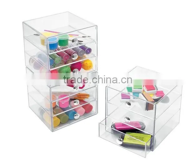 with 3 drawer acrylic storage organizer box