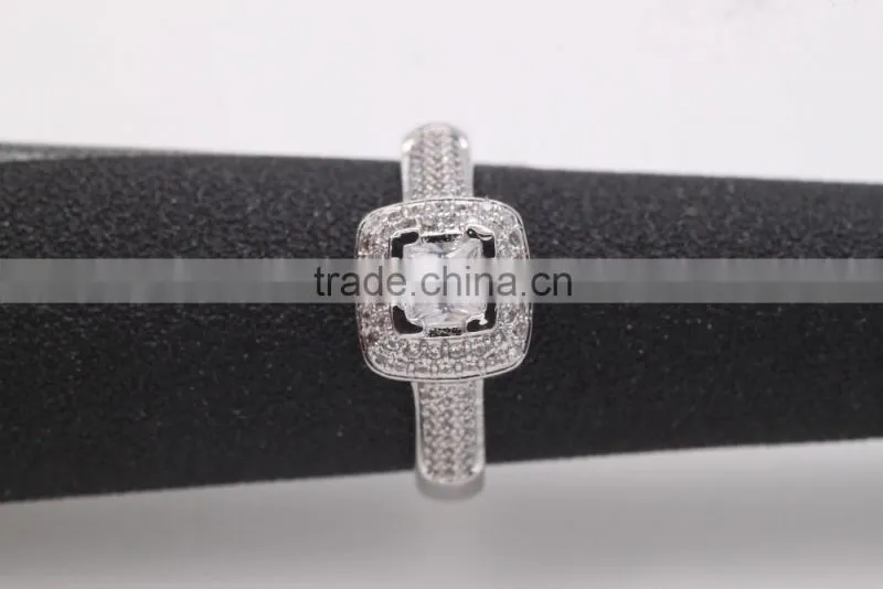 trendy 925 silver zircon pave setting ring for women