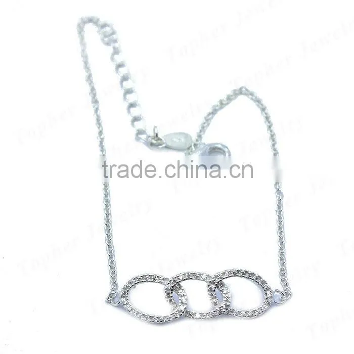Wholesale 925 sterling silver micro pave setting chram bracelet