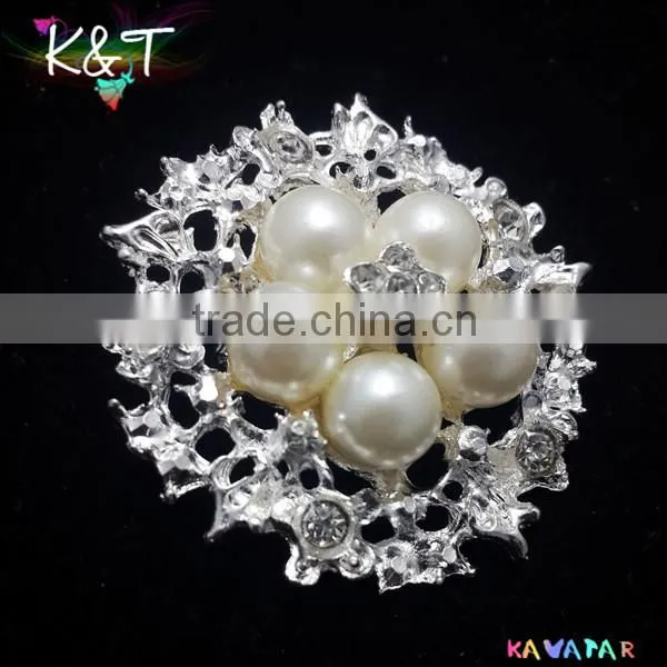 2015 New design! Elegant Crystal pearl Bling Rhinestone brooches