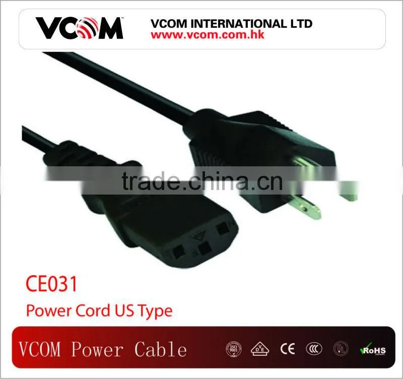 VCOM High Quality US Type Copper Conductor Power Cable