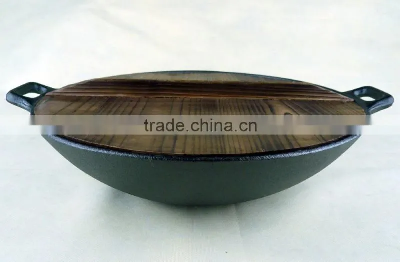cast iron wok pan Dia:24.5CM