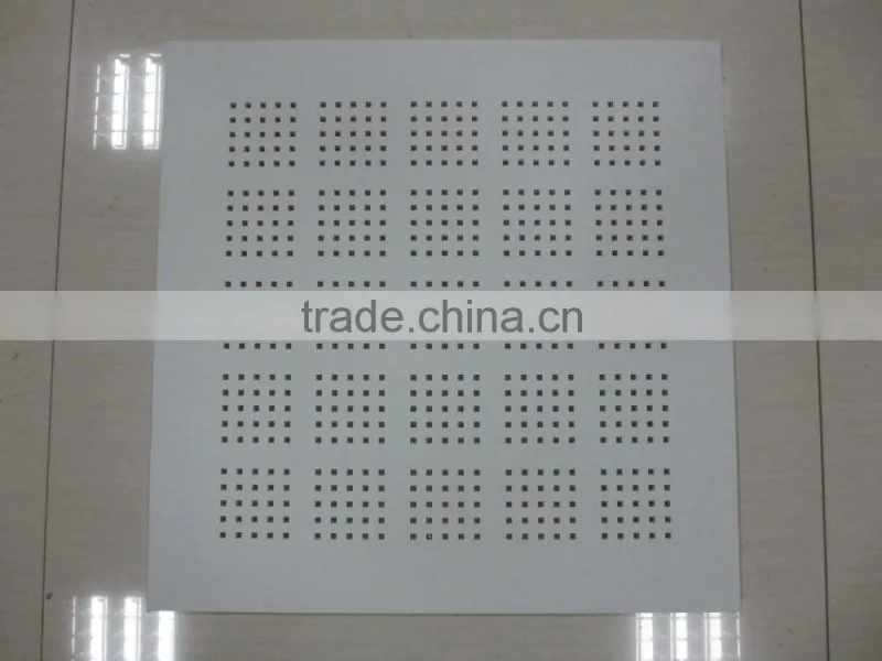 Perforated pvc gypsum ceiling tiles / punched hole pvc gypsum ceiling tiles / perforated plasterboard ceiling