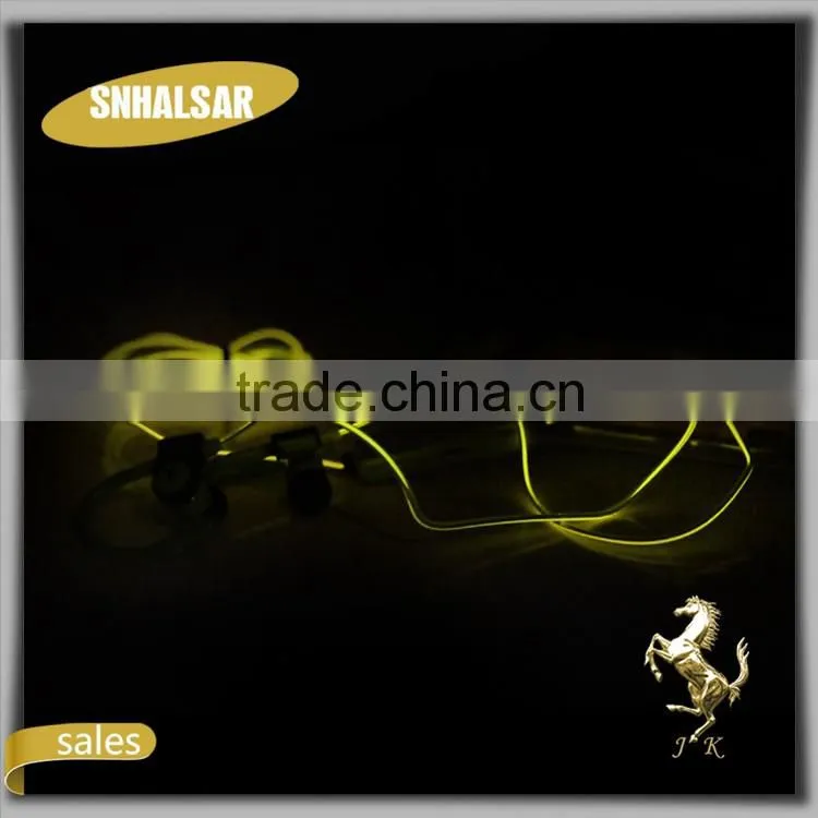 Fashion light stereo necklace earphones for sporting, new ear piece