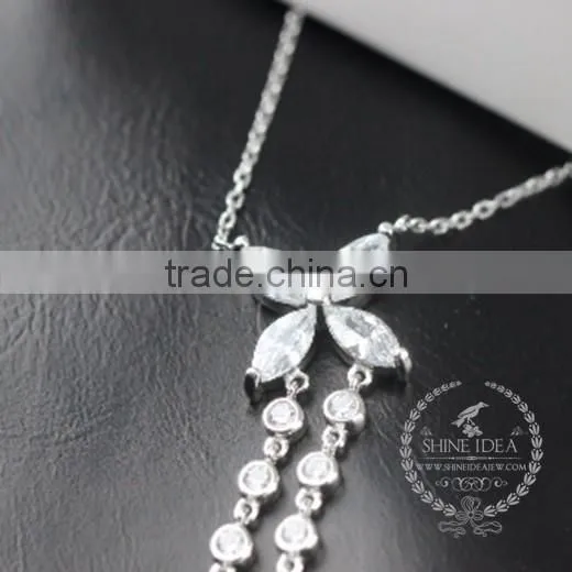 925 sterling silver zircon leaf branch creative pendant necklace fashion women necklace jewelry 6360466