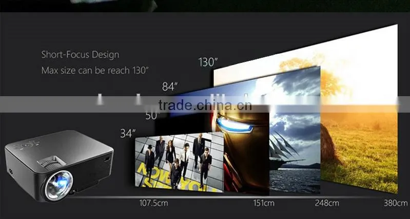 New arrival! PTP200S Android 4.4.2 HD LED small LCD Projector with Miracast WiFi Bluetooth 4.0 Bluray beamer