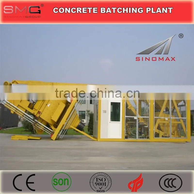 50m3/h YHZS50 Mobile Ready Mix Concrete Batching Plant for sale made in China