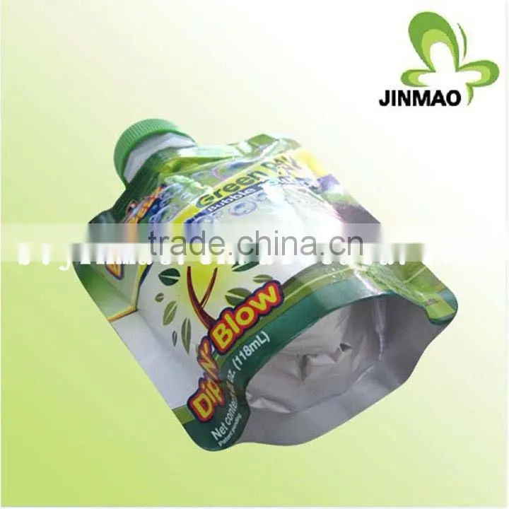 Plastic stand up chocolate sauce pouch with spout